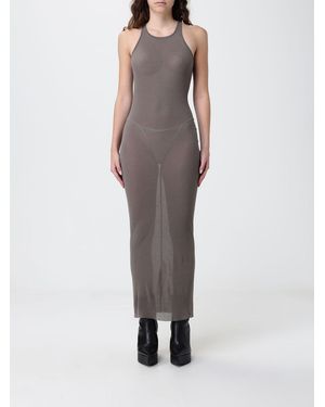 Rick Owens Viscose And Silk Tank Dress - Gray