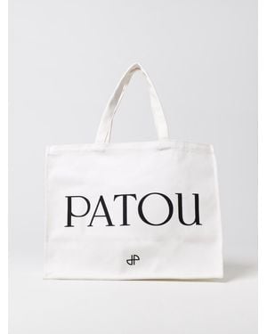 Patou Cotton Canvas Tote Bag - White