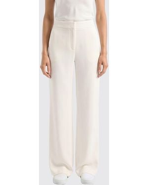 Genny High-Waisted Wide-Leg Linen Trousers With Slash Pockets - White