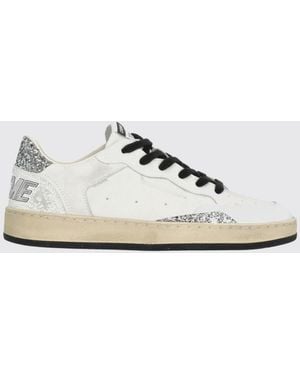 Crime London Zapatillas Chelsea De Piel Con Inserciones De Purpurina Y Bordados - Blanco