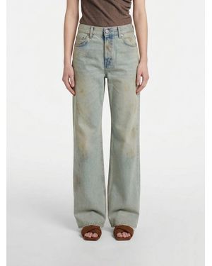 Haikure Used Effect Denim Jeans - Green