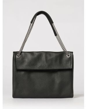 Orciani Venus Soft Medium Hammered Leather Bag - Black