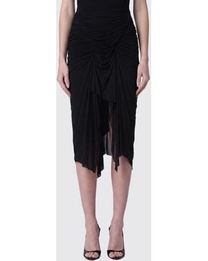 Francesco Murano Draped Asymmetrical Midi Skirt - Black