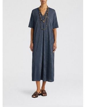 Momoní MomonÌ Lurex Jersey Midi Dress - Blue