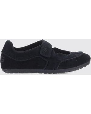 UGG Quill Mary Jane Suede Trainers With Fur Lining And Velcro Closure - White