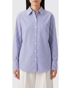 Rag & Bone Relaxed Fit Striped Cotton Shirt With Dropped Shoulders - Purple