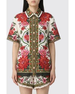 FARM Rio Floral Linen Shirt - Red