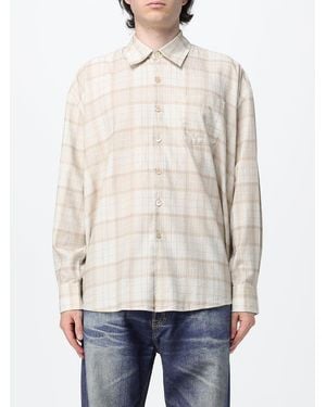 Our Legacy Check Cotton Relaxed Fit Shirt With A Patch Pocket - Natural