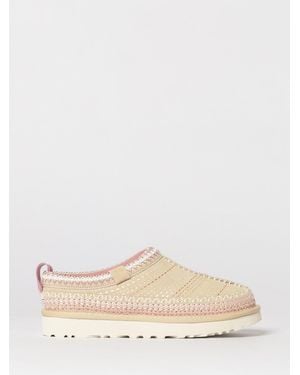 UGG Tasman Meadow Suede Sabots With Stitching - Natural