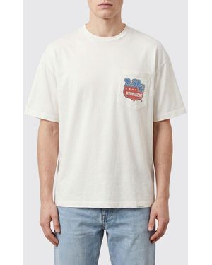 Represent Camiseta De Algodón Y Cáñamo Con Bolsillo De Parche Y Estampado Gráfico - Blanco