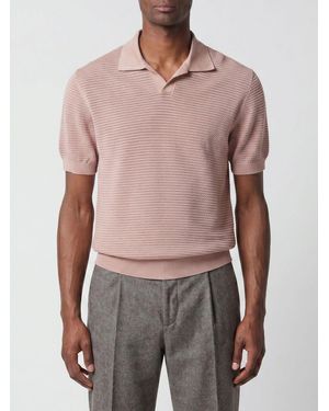 Tagliatore Cotton Knit Polo Shirt - Grey