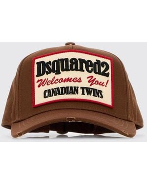 DSquared² Brown Cotton Baseball Cap - Multicolor