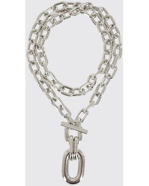 Rabanne Xl Link Multi-Strand Brass Necklace - White