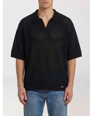 Represent Cotton Blend Knit Polo Shirt - Black