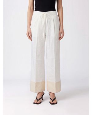 TOTEME High-Waisted Viscose Palazzo Trousers With Drawstring - White