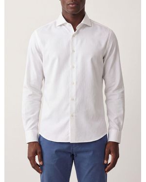 Brunello Cucinelli French Collar Cotton Shirt With Long Sleeves - White