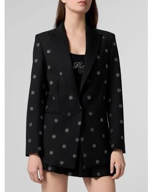 Philipp Plein Blazer Pp Di Strass - Nero