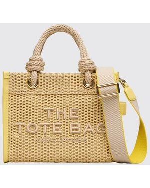 Marc Jacobs The Large Tote Bag With Crochet Weave And Embroidered Logo - Metallic