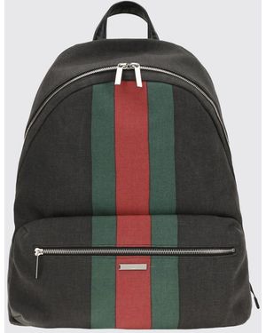 Gucci Baumwoll-Canvas-Rucksack Mit Web-Streifen-Detail - Schwarz