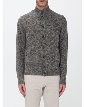 Zanone Strickjacke Aus Schurwolle Mit Rollkragen Und Knöpfen - Grau