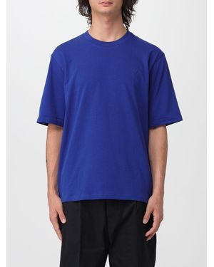 Ami Paris Tone-On-Tone Logo Cotton Crewneck T-Shirt - Blue