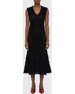 Jil Sander Perforated Cotton Knit Dress - Black