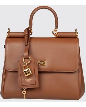 Dolce & Gabbana Dolce &Amp Gabbana My Sicily Mini Leather Handbag With Removable Shoulder Strap - Brown