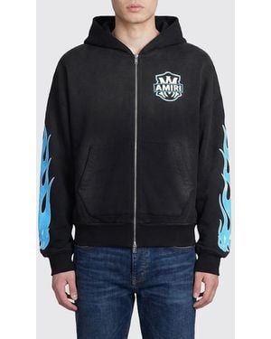Amiri Cotton Hoodie With Logo Print - Black