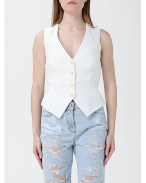 Elisabetta Franchi Linen Blend Vest - White