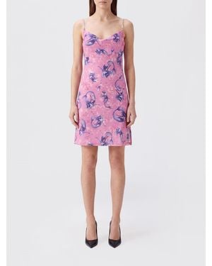Versace Jeans Couture Graphic Print Mini Sheath Dress With Thin Straps - Pink