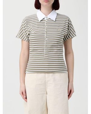 Golden Goose Striped Cotton Polo Shirt - White