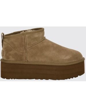 UGG Classic Ultra Mini Platform Suede Ankle Boots - Brown