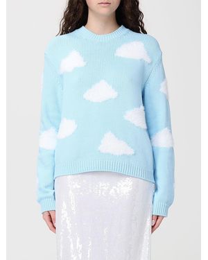 Moschino Cotton Blend Jumper With Clouds - Blue