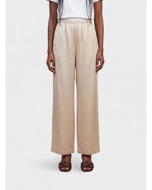 Max Mara Pure Destino Palazzo Linen Blend Pants - Natural