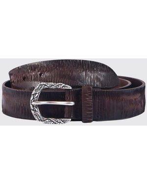 Orciani Embossed Leather Belt - Brown
