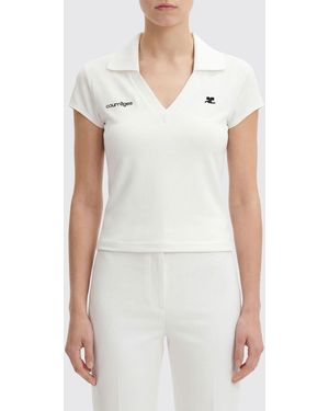 Courreges CourrÈ Ges Cotton Polo Shirt With Logo - White