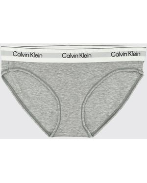 Calvin Klein Slips Aus Baumwollmischung Mit Logo - Grau
