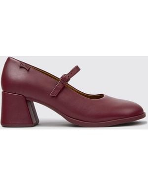 Camper Kora Smooth Leather Mary Jane Pumps With Flared Mid-Heel