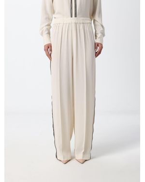 Fabiana Filippi Striped Crêpe De Chine High-Waisted Palazzo Trousers - Natural
