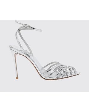Le Silla Embrace Laminated Patent Leather Sandals - White