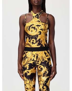 Versace Jeans Couture Printed Jersey Bodysuit - Yellow