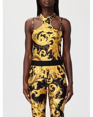Versace Jeans Couture Printed Jersey Bodysuit - Yellow