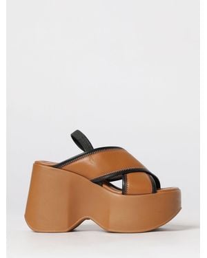 Vic Matié Vic MatiÉ Leather Wedge Sandals - Brown
