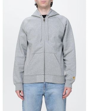 Carhartt Relaxed Fit Cotton Zip-Up Hoodie With Drawstring And Welt Pockets - Gray