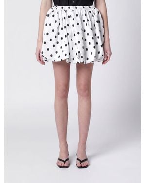 Patou Polka-Dot Crêpe Balloon Mini Skirt With A High Waist - White