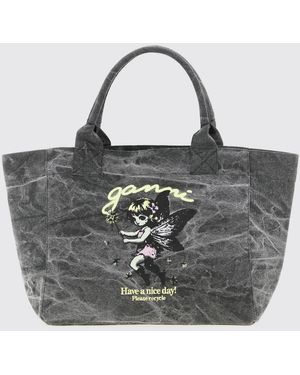 Ganni Fairy Recycled Cotton Canvas Bag - Grey