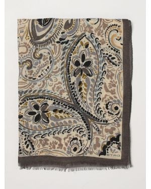 Etro Paisley Fringed Scarf - Grey