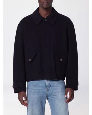 Séfr Short Single-Breasted Wool Coat With Buckled Cuffs - Blue