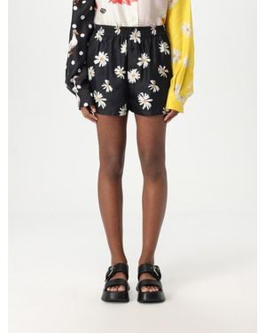 Moschino Silk Shorts With Print - Black