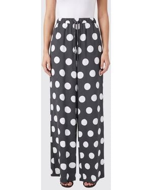 Junya Watanabe Polka Dot Wide-Leg Jersey Trousers With Drawstring Waist - White